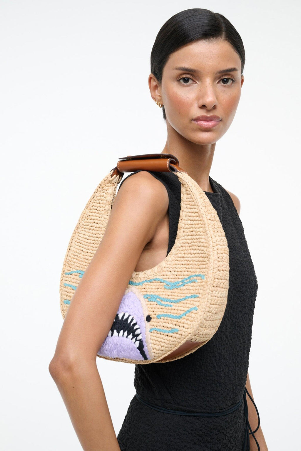 MOON RAFFIA BAG | GREAT WHITE