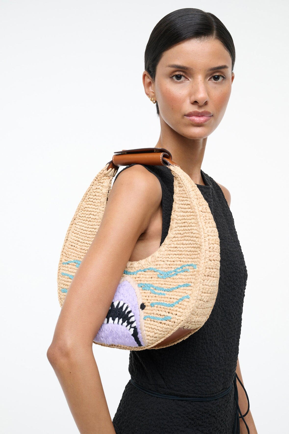 MOON RAFFIA BAG | GREAT WHITE