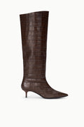 SEBASTIAN KITTEN HEEL BOOT | ESPRESSO CROCO